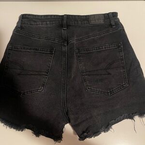 Black denim shorts